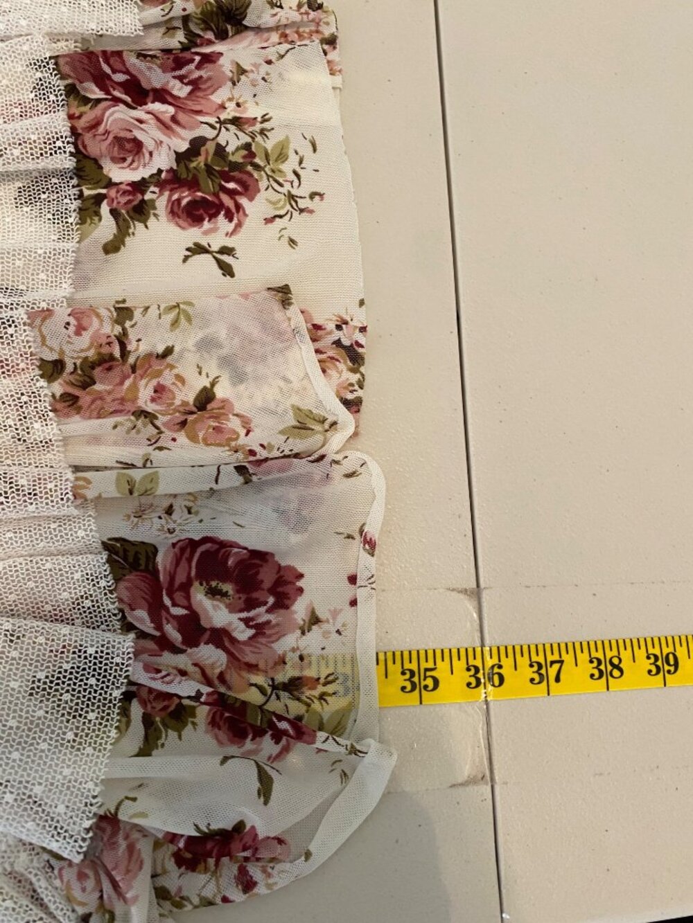 Grace & Lace Ivory Floral Hem Slip Dress Adjustable Straps & Lace Details XL - Picture 4 of 7